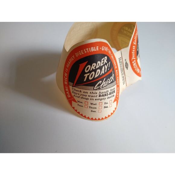 Dari-Rich Chocolate Milk Bottle Collar Teacher and Student Graphics Vintage NOS - Picture 5 of 7